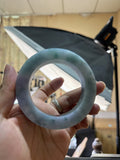 Natural Spring-Color Jadeite Round Bangle