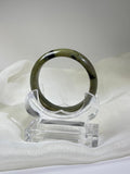 Natural Type A Jadeite Bangle, Fine Waxy Variety with Green and Yellow Accents, Inner Beveled Cut