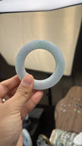 Natural Type‑A Icy Blue Jadeite Bangl,Natural Type‑A Pea Green Jadeite Bangle